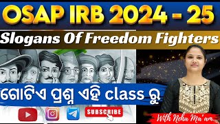 OSAP IRB 2024  GK Slogan by famous personalities Important GK questions  Neha Maamosap irb [upl. by Neersin]