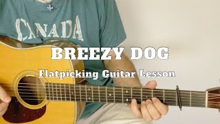 Flatpicking Guitar Lesson quotBreezy Dogquot Solo Tutorial [upl. by Colvin515]