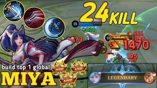 24 Kills Miya Best Build Gold Lane  Build Tersakit Miya MLBB [upl. by Ytissac]