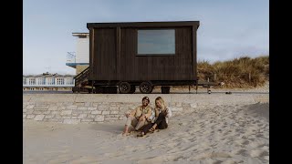 Heartwood Saunas delivering The Saltwater Sauna to Sandbanks beach [upl. by Hurleigh]