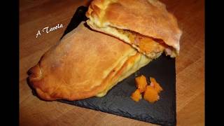 Ricette con la zucca Le impanateRicetta  Calzone ripieno con zucca e pancetta affumicata [upl. by Haelak]