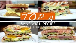 TOP 4 Easy Sandwich Recipes  How to Make Grill Sandwiches [upl. by Billen]