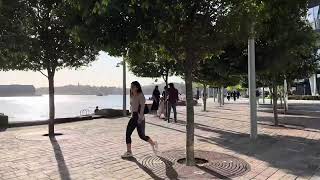 Foreshore walkway from Barangaroo wharf to Barangaroo Reserve Sydney Australia Todayisthepresent [upl. by Asennav863]