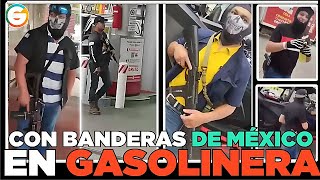 Comando con banderas de México en gasolinera Guatemala [upl. by Aniretac823]