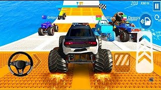 Police Monster Truck Mega Ramp Car Racing Game  Android Gameplay [upl. by Ttehc]