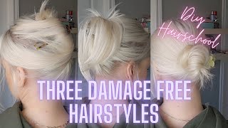 3 Damage Free Hairstyles For Thin Fine Hair [upl. by Resneps]