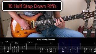 10 Guitar Riffs Tuned Half Step Down With Tabs [upl. by Ignatius319]