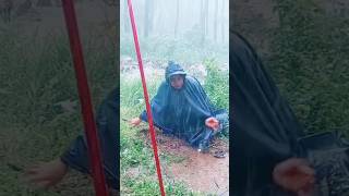 build a temporary tent during heavy rain on the river banksolocampingheavyrainrain [upl. by Tonneson]