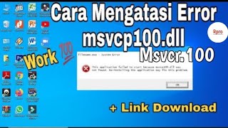 Cara Mengatasi Error msvcp100dll dan msvcr100 Pada PES atau Software di PC [upl. by Bromleigh]