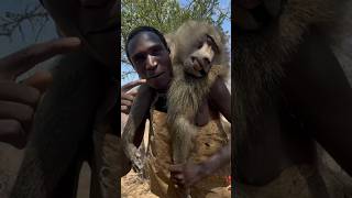 Thanks to the baboon who brought us foodafrica hadzabetribe hunting hunting [upl. by Fitalludba]