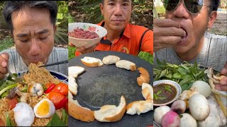 ASMR VANLONG VLOGS EATING SHOW yummy food mukbang ngontinhhay yellownoodlesoup babyeggs [upl. by Cia386]