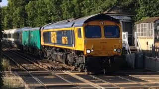 GBRF 66715 Speeds Past Snodland With Arlington Fleet Barriers amp Southeastern Networker 23520 [upl. by Willey670]