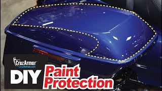 How to install Motorcycle Paint Protection PPF DIY Saddle Bag Lid [upl. by Neirual]