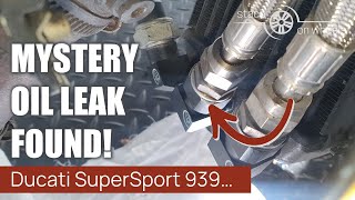 Oil Leak on My Ducati SuperSport 939 Was A Loose Oil Cooler Fitting [upl. by Riamo]