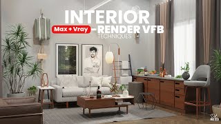 Realistic Vray interior render setting VFB with light control dotmattech [upl. by Madaih452]