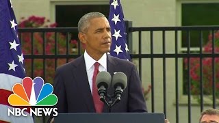 President Obama Marks 15th Anniversary of 911  NBC News [upl. by Aieka756]