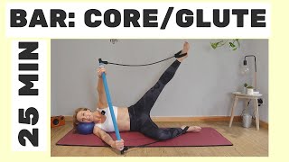 Pilates Bar Core  Glutes Workout  25 minute Home Workout [upl. by Mandie]