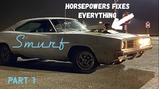 1969 Dodge Charger quotSmurfquot gets Leveled UP a notch [upl. by Auqinet608]