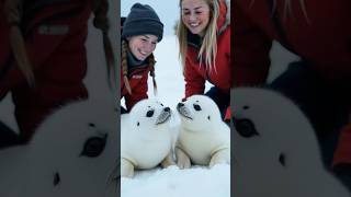 Sailors suddenly discovered a pair of baby seals looking for their mother in the Arctic [upl. by Alyhs]