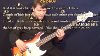 In Color Jamey Johnson Bass Guitar Cover Lesson in Eb with ChordsLyrics [upl. by Nytsua]