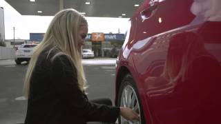 Samantha Jade  How to fill your tyre with air Toyota Australia [upl. by Aninaig137]