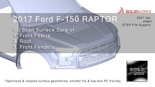 2017 Ford F150 RAPTOR 3D Scan Data of Front Fascia Roof amp Fenders 3D model [upl. by Ansilma]