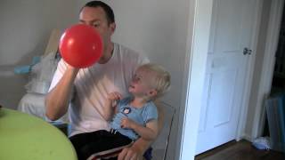 Micah Laughing Hysterically at Balloons [upl. by Hike]