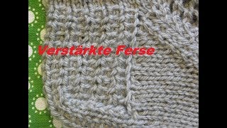 Verstärkte FerseFersenwand strickenMuster 124Stricken mit Nadelspiel [upl. by Ecirtac]