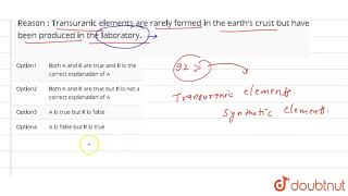 Assertion  The elements with atomic numbers greater than 92 transuranic elements [upl. by Clarita]