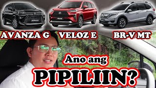 Toyota Avanza G vs Toyota Veloz E vs Honda BRV  Sibs On The Goals avanza veloz hondabrv [upl. by Ennahs727]