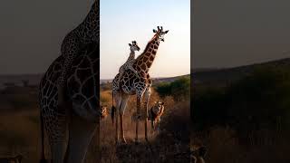 Baby Giraffe Takes a Ride While Lions Watch in Awe cute fluffyfriends giraffe babyanimals ai [upl. by Narot52]