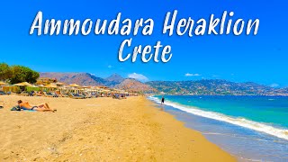 Crete Greece Ammoudara Heraklion walking tour in 4K Greece 2022 [upl. by Homere]