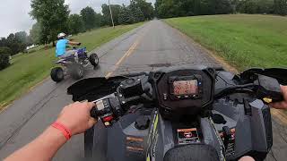 Sportsman 1000 vs Yfz 450 on pavement [upl. by Otrebmuh]