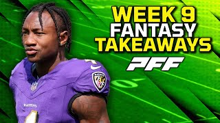 NFL Week 9 Recap Immediate fantasy football takeaways  PFF [upl. by Lletnuahs698]