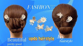 Simple and easy hairbun hairstyle l easy party hairstyles Il hairstyle for girls [upl. by Nnylamme]