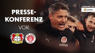 Die Pressekonferenz vor dem Spiel bei Bayer 04 Leverkusen  Präsentiert von LichtBlick [upl. by Annadiane]