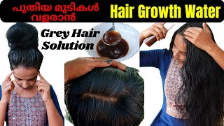 Best hair growth water for faster hair growth❤Best grey hair solution at home❤Get black hair [upl. by Enilorak911]