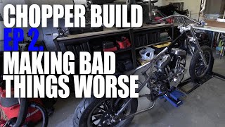 Sportster Chopper Build Ep 2  Hardtailing Kickstand Mistakes [upl. by Sill477]