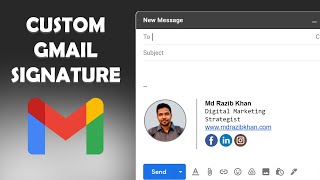 Easy steps to create Gmail signature with icons and image  Gmail signature template download [upl. by Ainig]