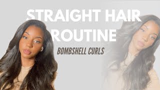 DIY SILK PRESS ON NATURAL HAIR  CURLY TO STRAIGHT WITH NO HEAT DAMAGE  ULTIMATE BOMBSHELL CURLS [upl. by Dnomso419]