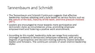 Tannenbaum and Schmidt LEADERSHIP TSCPDA [upl. by Nivlak]