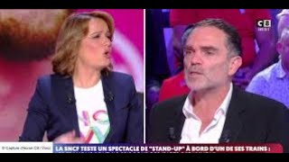 « Arrêtez »  Yann Moix semporte face à Pascale de la Tour du Pin et quitte le plateau de C8 [upl. by Errol]