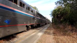 Auto Train Speeds Past DeLand Amtrak Station 22013 [upl. by Phillips]