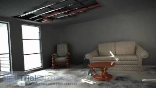 Hurricane Damages Building  3D Animation [upl. by Awram]