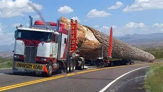 Extremely Dangerous Oversize Logs Truck Famous Wood Processing Mill amp Manufacturing Cable Drum [upl. by Yelreveb848]