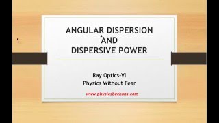 Dispersion amp Dispersive Power [upl. by Nilyak]