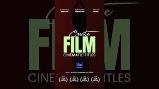 Create Cinematic Film Titles in After Effects [upl. by Mok]