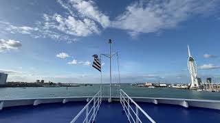 Aboard MV Bretagne Entering Portsmouth Harbour 21424 [upl. by Aymik]