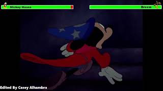 Fantasia 1940 The Sorcerers Apprentice with healthbars [upl. by Ashman]