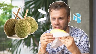 Durian Taste Test  King of Fruits [upl. by Enelaehs]